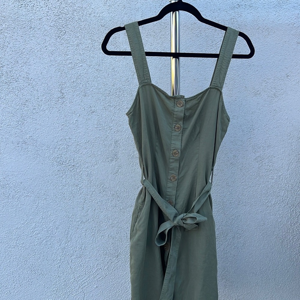 Olive button down dress